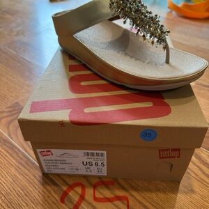 FitFlop Gold Beaded Sandals